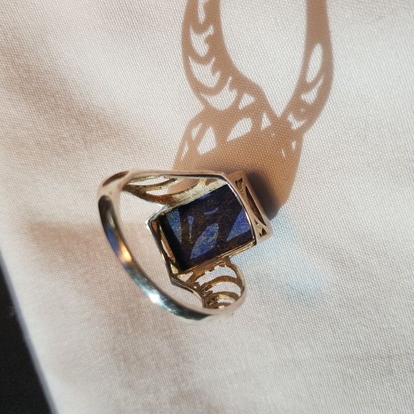 GENUINE LAPIS STERLING SILVER RING SIZE 10.5 - Picture 7 of 7